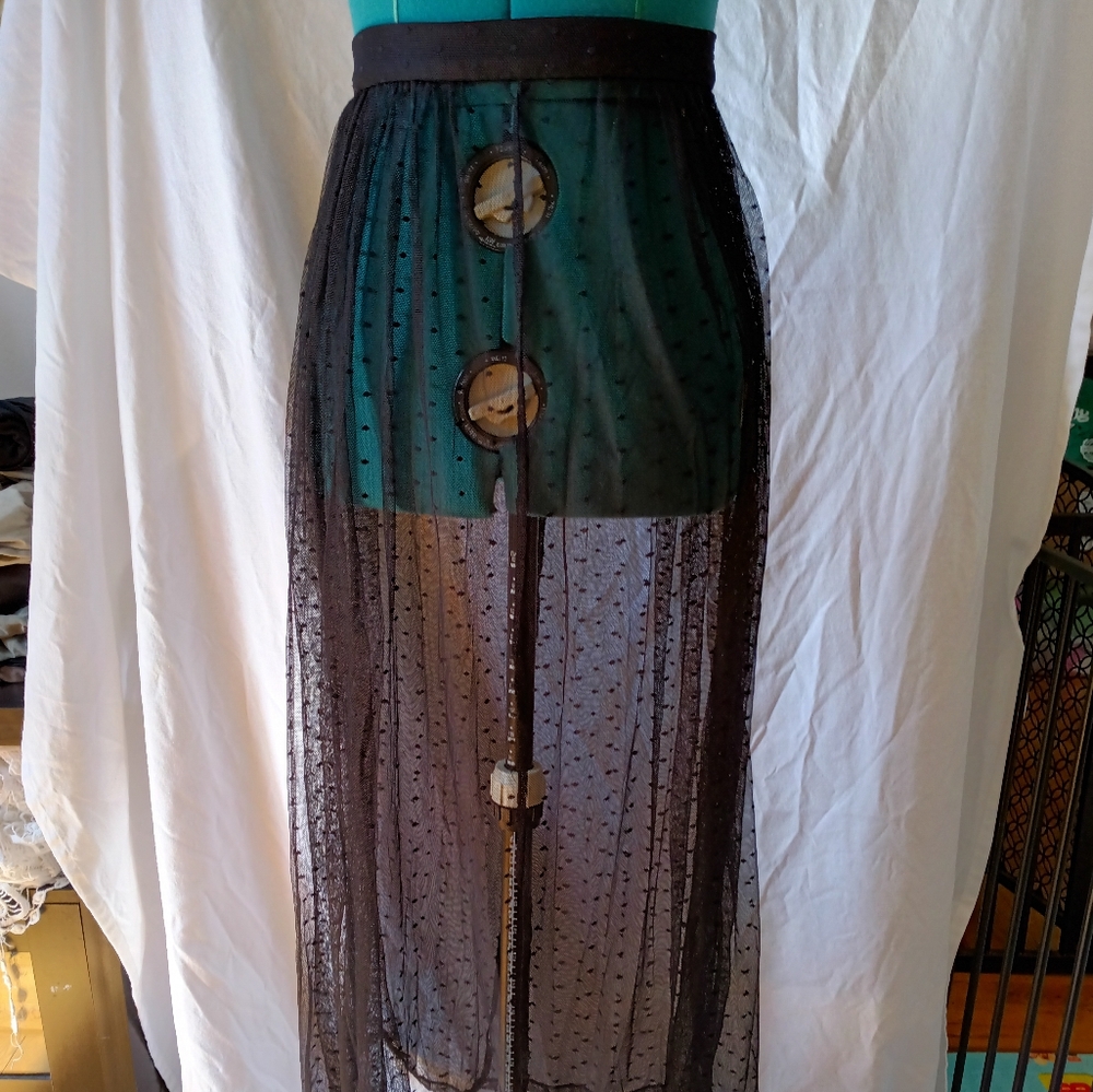 Forever 21 Sheer Black Skirt